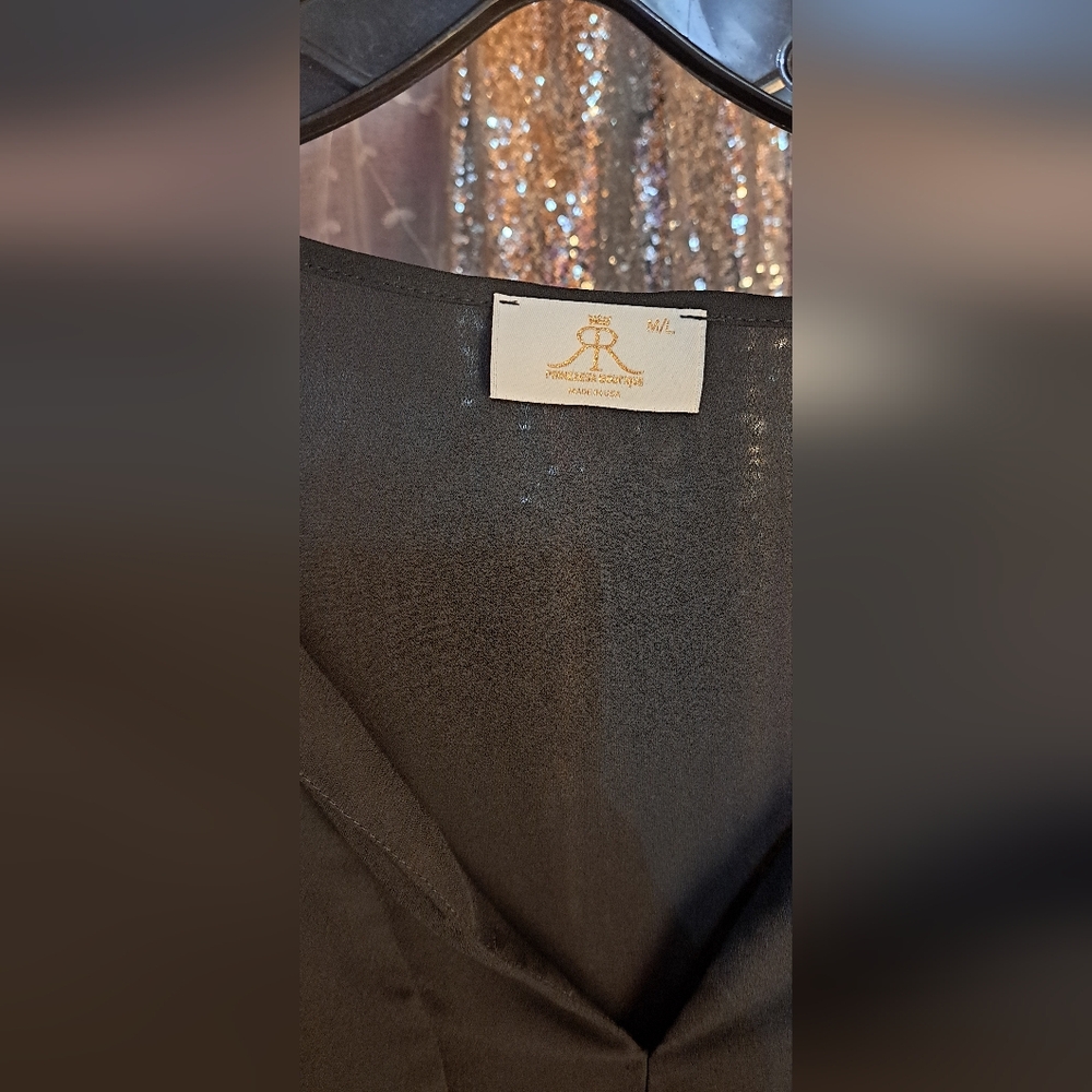 Prinzzesa Boutique Sheer Black Women's Top. Open Sides Cape Top. - Picture 4 of 9